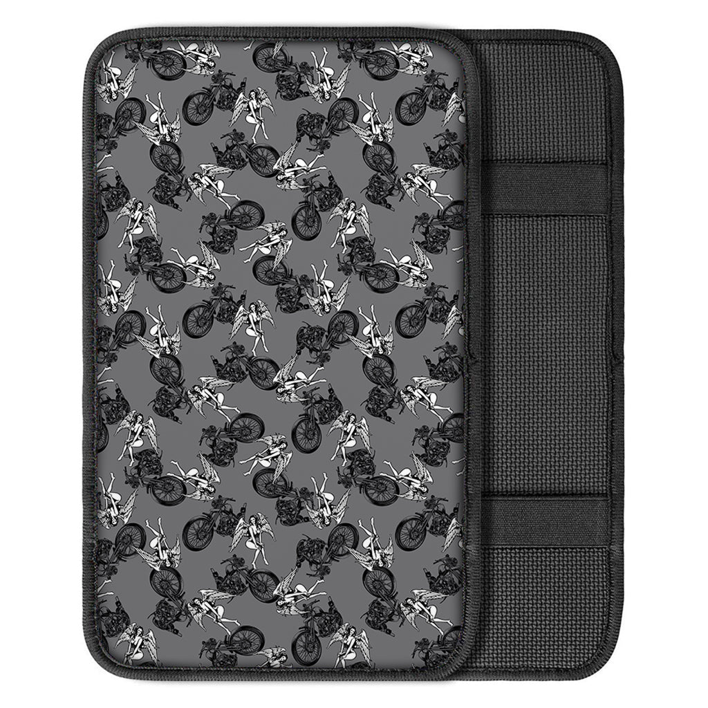 Motorcycle And Angel Pattern Print Car Center Console Cover