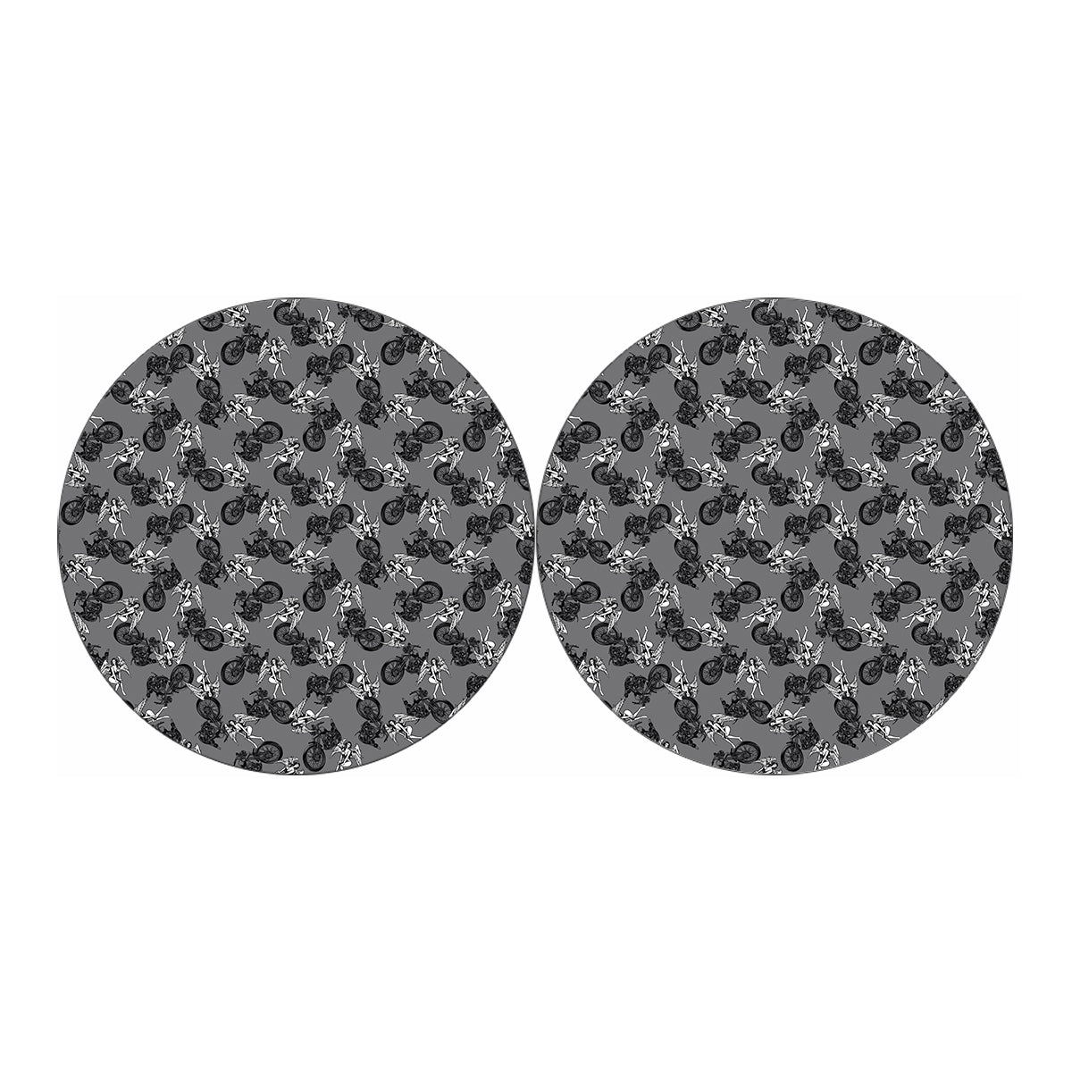 Motorcycle And Angel Pattern Print Car Coasters