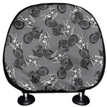 Motorcycle And Angel Pattern Print Car Headrest Covers