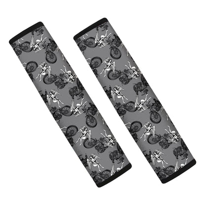 Motorcycle And Angel Pattern Print Car Seat Belt Covers