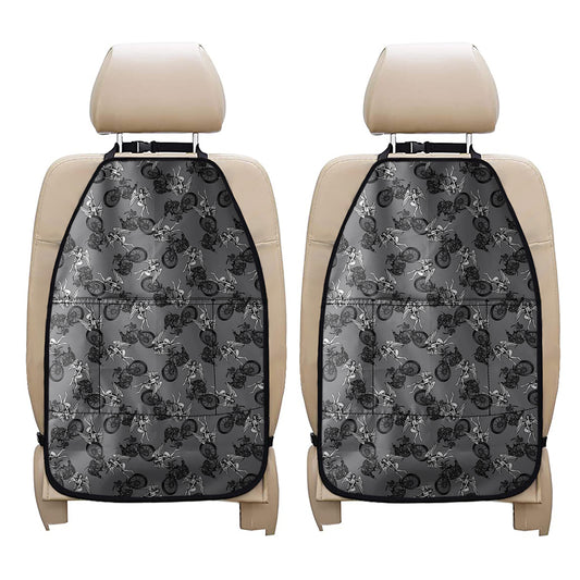 Motorcycle And Angel Pattern Print Car Seat Organizers