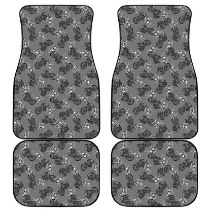 Motorcycle And Angel Pattern Print Front and Back Car Floor Mats