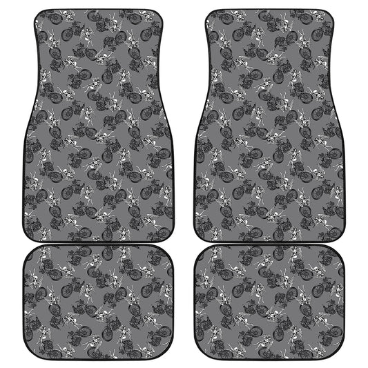 Motorcycle And Angel Pattern Print Front and Back Car Floor Mats