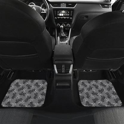 Motorcycle And Angel Pattern Print Front and Back Car Floor Mats