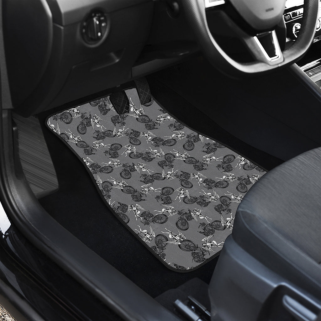 Motorcycle And Angel Pattern Print Front and Back Car Floor Mats