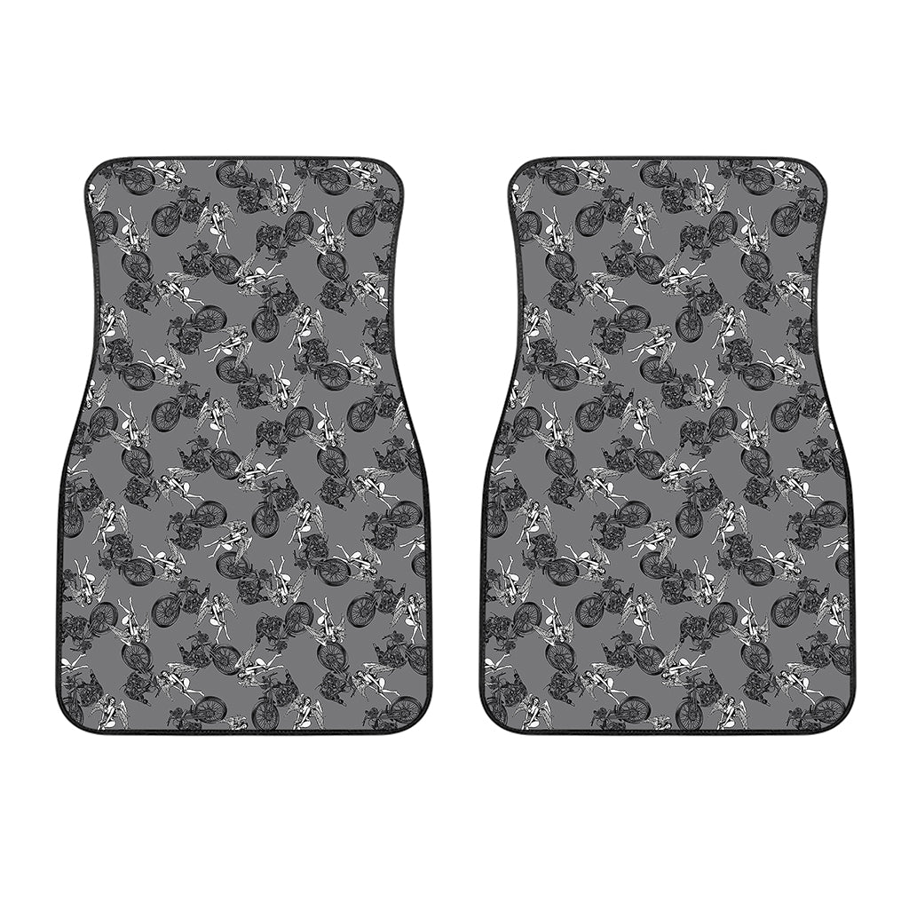 Motorcycle And Angel Pattern Print Front Car Floor Mats