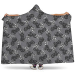 Motorcycle And Angel Pattern Print Hooded Blanket