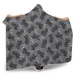 Motorcycle And Angel Pattern Print Hooded Blanket
