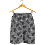 Motorcycle And Angel Pattern Print Men's Shorts