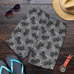 Motorcycle And Angel Pattern Print Men's Shorts