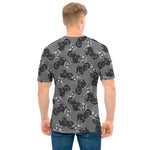 Motorcycle And Angel Pattern Print Men's T-Shirt