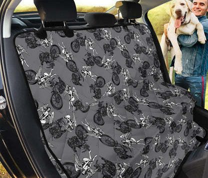 Motorcycle And Angel Pattern Print Pet Car Back Seat Cover