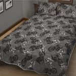 Motorcycle And Angel Pattern Print Quilt Bed Set