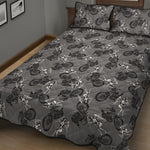 Motorcycle And Angel Pattern Print Quilt Bed Set