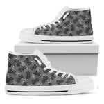 Motorcycle And Angel Pattern Print White High Top Shoes