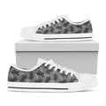 Motorcycle And Angel Pattern Print White Low Top Sneakers