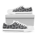 Motorcycle And Angel Pattern Print White Low Top Shoes