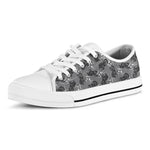 Motorcycle And Angel Pattern Print White Low Top Shoes