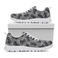 Motorcycle And Angel Pattern Print White Running Shoes