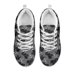 Motorcycle And Angel Pattern Print White Sneakers