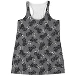 Motorcycle And Angel Pattern Print Women's Racerback Tank Top