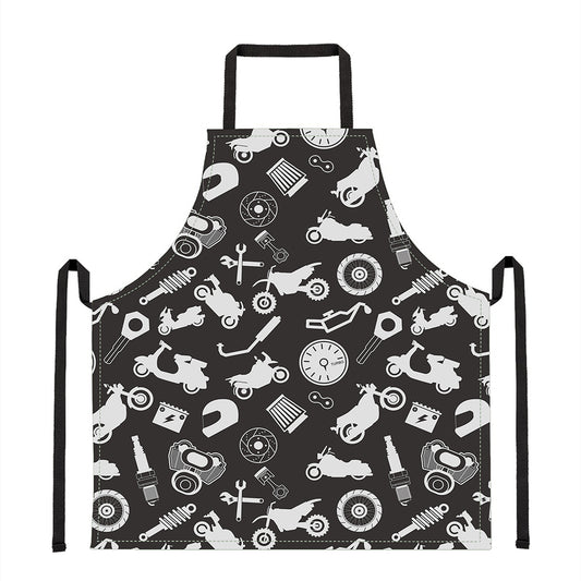 Motorcycle Equipment Pattern Print Apron