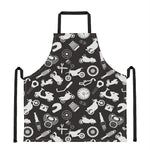 Motorcycle Equipment Pattern Print Apron