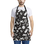 Motorcycle Equipment Pattern Print Apron