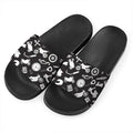 Motorcycle Equipment Pattern Print Black Slide Sandals