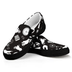 Motorcycle Equipment Pattern Print Black Slip On Shoes