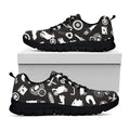 Motorcycle Equipment Pattern Print Black Running Shoes