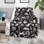 Motorcycle Equipment Pattern Print Blanket
