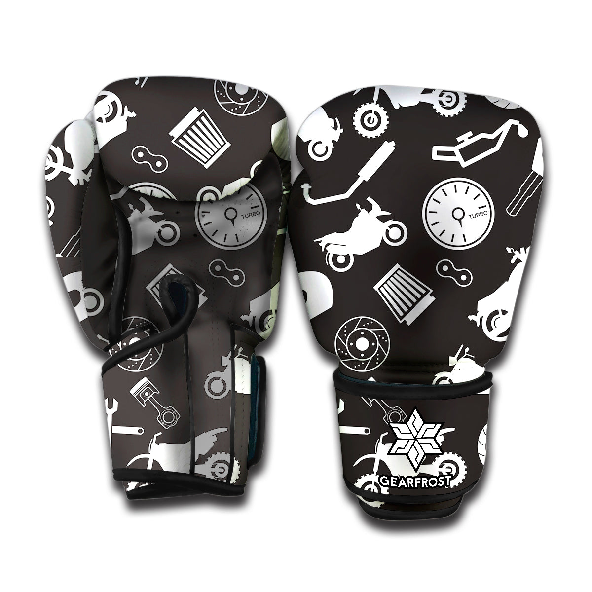 Motorcycle Equipment Pattern Print Boxing Gloves