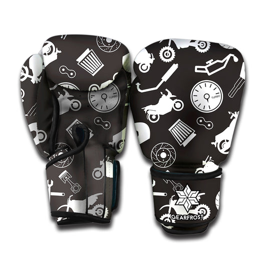 Motorcycle Equipment Pattern Print Boxing Gloves