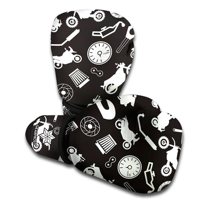 Motorcycle Equipment Pattern Print Boxing Gloves