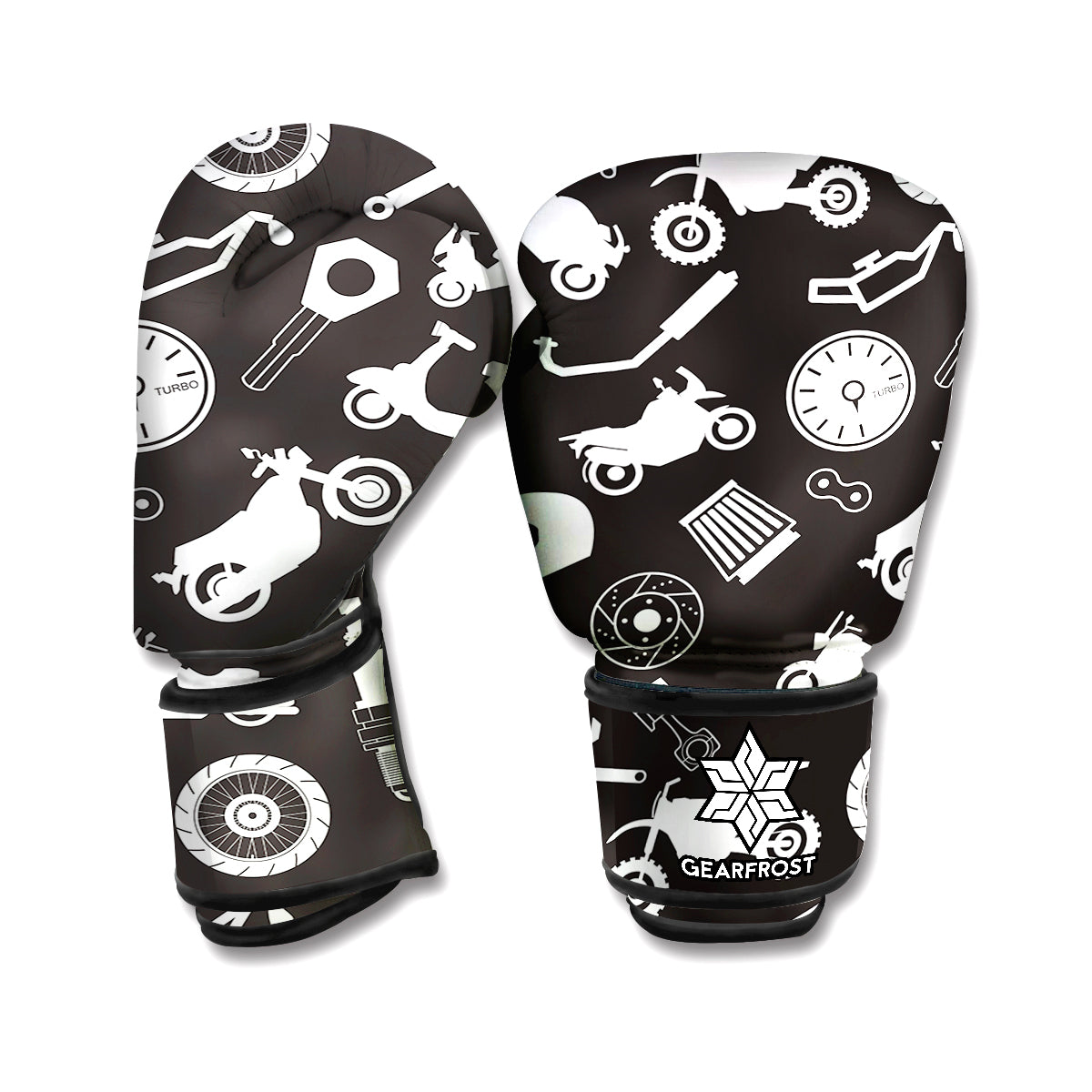 Motorcycle Equipment Pattern Print Boxing Gloves