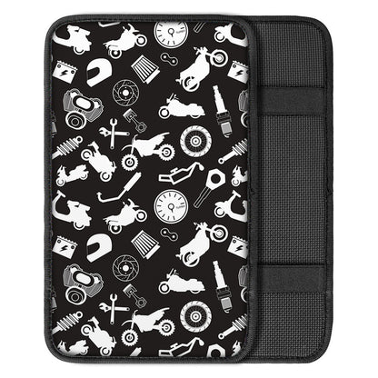 Motorcycle Equipment Pattern Print Car Center Console Cover