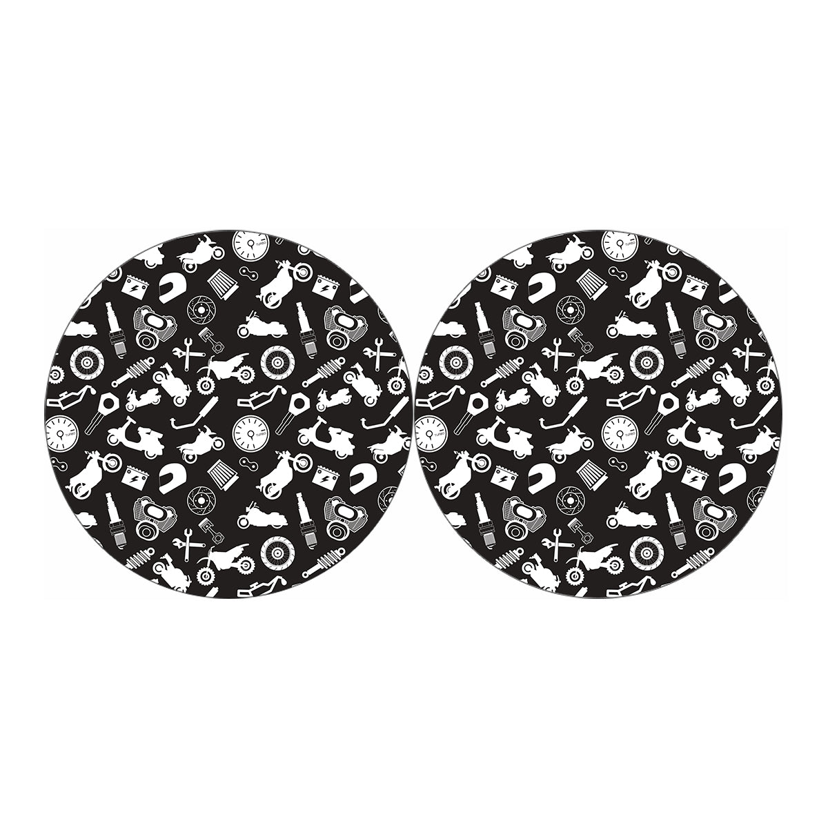 Motorcycle Equipment Pattern Print Car Coasters