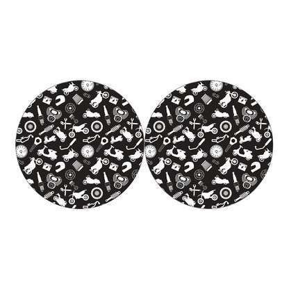 Motorcycle Equipment Pattern Print Car Coasters
