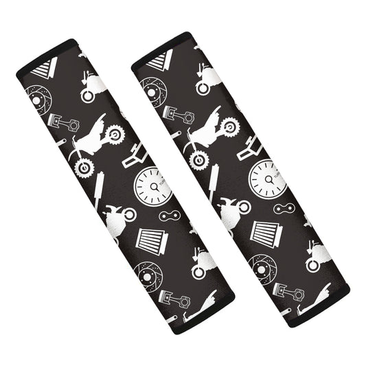 Motorcycle Equipment Pattern Print Car Seat Belt Covers
