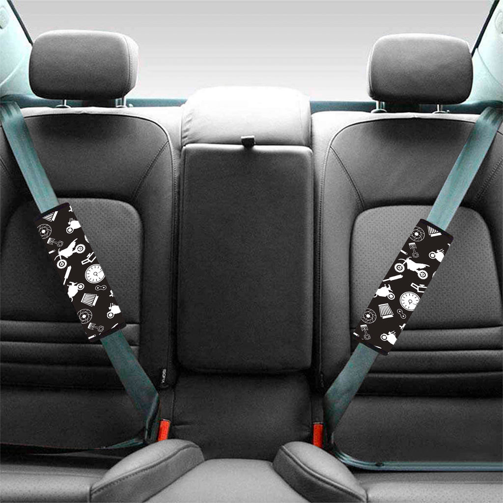 Motorcycle Equipment Pattern Print Car Seat Belt Covers