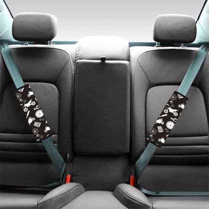 Motorcycle Equipment Pattern Print Car Seat Belt Covers