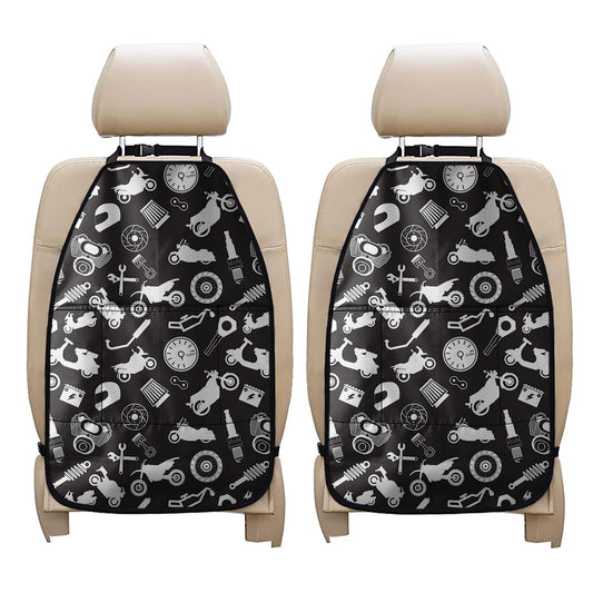 Motorcycle Equipment Pattern Print Car Seat Organizers