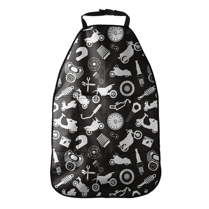 Motorcycle Equipment Pattern Print Car Seat Organizers
