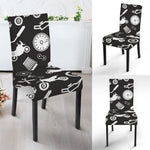 Motorcycle Equipment Pattern Print Dining Chair Slipcover