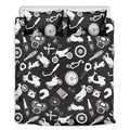 Motorcycle Equipment Pattern Print Duvet Cover Bedding Set