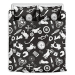 Motorcycle Equipment Pattern Print Duvet Cover Bedding Set