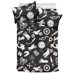 Motorcycle Equipment Pattern Print Duvet Cover Bedding Set