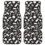 Motorcycle Equipment Pattern Print Front and Back Car Floor Mats