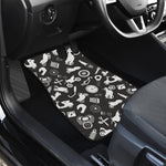 Motorcycle Equipment Pattern Print Front and Back Car Floor Mats